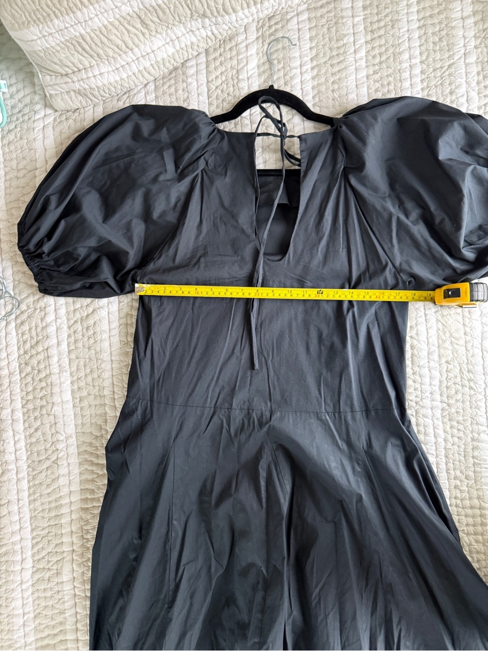 RHODE Black Puff-Sleeve Maxi Dress, Size 8 - Picture 7 of 9